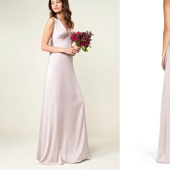 bliss monique lhuillier bow back satin ball gown